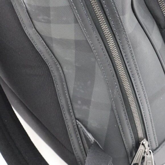 BURBERRY Rocco Charcoal Checkered E-Canvas Backpack - Picture 10 of 16